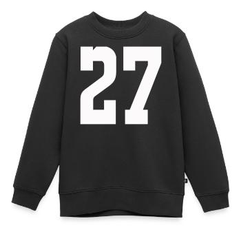 Ziffern 27 Kontrast-Design - Kinder Premium Organic Sweatshirt - Schwarz - Vorne - AI Model Kid Female (0cm)