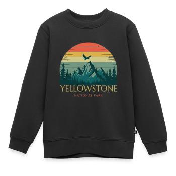 Parc national de Yellowstone - Sweat Premium enfant bio - noir - Devant - AI Model Kid Female (0cm)