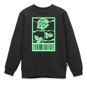 Gothic Rose Stacheldraht Strichcode Urban Style - Kinder Premium Organic Sweatshirt - Schwarz - Vorne - AI Model Kid Female (0cm)
