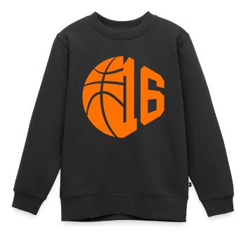 NUMÉRO 16 BASKETBALL 16E ANNIVERSAIRE - Sweat Premium enfant bio - noir - Devant - AI Model Kid Female (0cm)