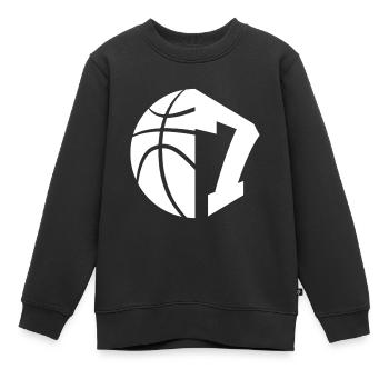 NR. 7 BASKETBALL NUMMER 7 BASKETBALL 7. GEBURTSTAG - Kinder Premium Organic Sweatshirt - Schwarz - Vorne - AI Model Kid Female (0cm)