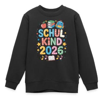 Einschulung Erstklässler 1. Klasse Schulkind 2026 - Kinder Premium Organic Sweatshirt - Schwarz - Vorne - AI Model Kid Female (0cm)