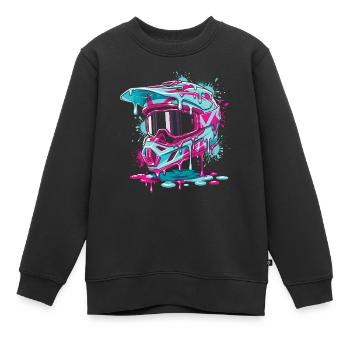 Motocross, pilote de motocross, motocross, motocross - Sweat Premium enfant bio - noir - Devant - AI Model Kid Female (0cm)