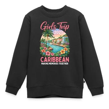 Voyage filles dans les Caraïbes 2027 - Sweat Premium enfant bio - noir - Devant - AI Model Kid Female (0cm)