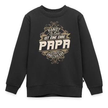 Pianist Papa - Kinder Premium Organic Sweatshirt - Schwarz - Vorne - AI Model Kid Female (0cm)