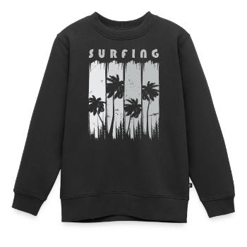 Surf Surfen Surfer - Kinder Premium Organic Sweatshirt - Schwarz - Vorne - AI Model Kid Female (0cm)