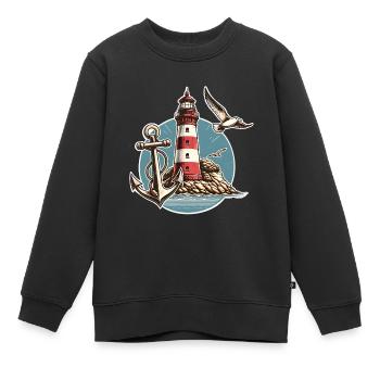 Leuchtturm - Kinder Premium Organic Sweatshirt - Schwarz - Vorne - AI Model Kid Female (0cm)
