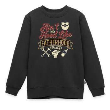 Paternité, vie de père, dire de père - Sweat Premium enfant bio - noir - Devant - AI Model Kid Female (0cm)
