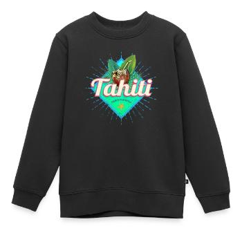Tahiti dans la Polynésie française des îles - Sweat Premium enfant bio - noir - Devant - AI Model Kid Female (0cm)