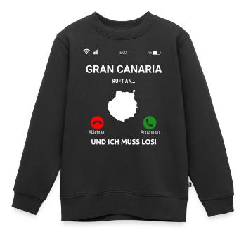 Gran Canaria Ruft An Urlaub Kanaren Reise - Kinder Premium Organic Sweatshirt - Schwarz - Vorne - AI Model Kid Female (0cm)