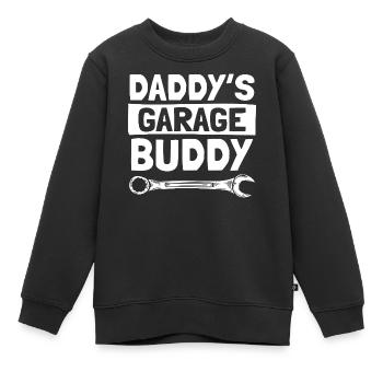 Daddy's garage buddy Car lover car guy mechanic - Kinder Premium Organic Sweatshirt - Schwarz - Vorne - AI Model Kid Female (0cm)