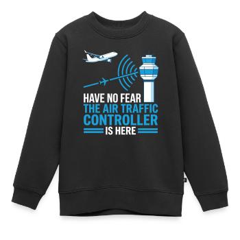 Don du contrôleur aérien - Sweat Premium enfant bio - noir - Devant - AI Model Kid Female (0cm)