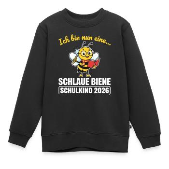 Schulkind 2026 Einschulung Biene - Kinder Premium Organic Sweatshirt - Schwarz - Vorne - AI Model Kid Female (0cm)