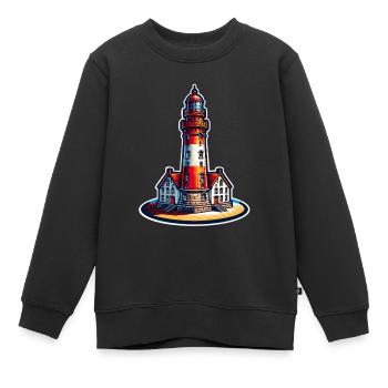 Leuchtturm - Kinder Premium Organic Sweatshirt - Schwarz - Vorne - AI Model Kid Female (0cm)