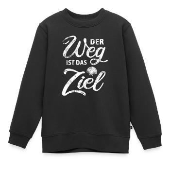 Der Weg ist das Ziel - Camino - Jakobsweg - Pilger - Kinder Premium Organic Sweatshirt - Schwarz - Vorne - AI Model Kid Female (0cm)