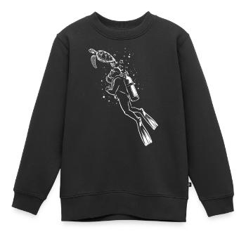 Taucher Schildkröte Scuba Diving Shirt - Kinder Premium Organic Sweatshirt - Schwarz - Vorne - AI Model Kid Female (0cm)