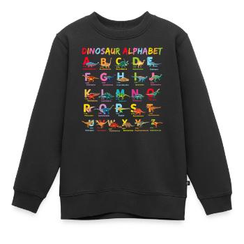 Alphabet Dinosaurier Alphabet Child - Kinder Premium Organic Sweatshirt - Schwarz - Vorne - AI Model Kid Female (0cm)