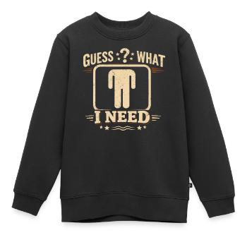 Rate mal, was ich brauche? Stil, Vintage-Grunge, Distressed - Kinder Premium Organic Sweatshirt - Schwarz - Vorne - AI Model Kid Female (0cm)