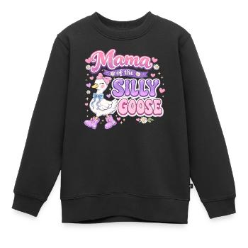 Mama of the Silly Goose – Grooviger Retro-Stil - Kinder Premium Organic Sweatshirt - Schwarz - Vorne - AI Model Kid Female (0cm)