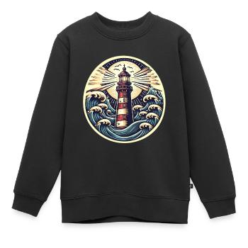 Leuchtturm - Kinder Premium Organic Sweatshirt - Schwarz - Vorne - AI Model Kid Female (0cm)