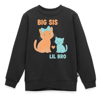 Geschlechterenthüllung Babyparty Große Schwester Kleiner Bruder Baby - Kinder Premium Organic Sweatshirt - Schwarz - Vorne - AI Model Kid Female (0cm)