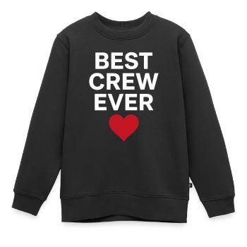 Best Crew Ever Herz Team Spruch - Kinder Premium Organic Sweatshirt - Schwarz - Vorne - AI Model Kid Female (0cm)