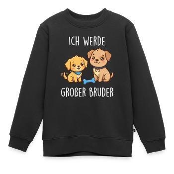 Ich werde Großer Bruder Hund - Kinder Premium Organic Sweatshirt - Schwarz - Vorne - AI Model Kid Female (0cm)