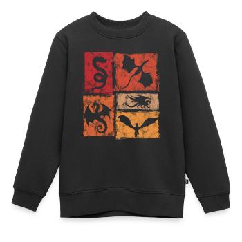 Dragons - Mystical Mythical Creatures - Retro - Kids Premium Organic Sweatshirt - black - Front - AI Model Kid Female (0cm)