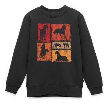 Pferde Perspektiven für Reiter und Voltigierer - Kinder Premium Organic Sweatshirt - Schwarz - Vorne - AI Model Kid Female (0cm)