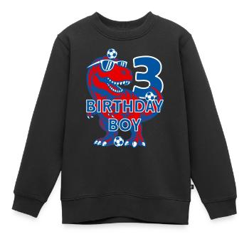 3 JAHRE BIRTHDAY BOY FUßBALL 3. GEBURTSTAG - Kinder Premium Organic Sweatshirt - Schwarz - Vorne - AI Model Kid Female (0cm)