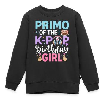 Prima of The K-Pop Birthday Girl - Kinder Premium Organic Sweatshirt - Schwarz - Vorne - AI Model Kid Female (0cm)