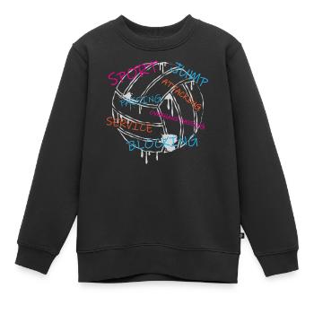 Volley-ball - Sweat Premium enfant bio - noir - Devant - AI Model Kid Female (0cm)