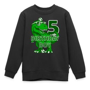 5 JAHRE BIRTHDAY BOY FUßBALL 5. GEBURTSTAG - Kinder Premium Organic Sweatshirt - Schwarz - Vorne - AI Model Kid Female (0cm)