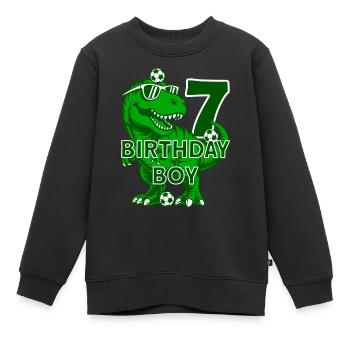7 JAHRE BIRTHDAY BOY FUßBALL 7. GEBURTSTAG - Kinder Premium Organic Sweatshirt - Schwarz - Vorne - AI Model Kid Female (0cm)