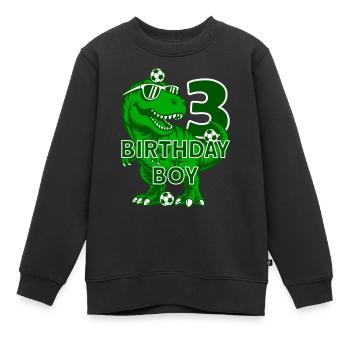 3 JAHRE BIRTHDAY BOY FUßBALL 3. GEBURTSTAG - Kinder Premium Organic Sweatshirt - Schwarz - Vorne - AI Model Kid Female (0cm)