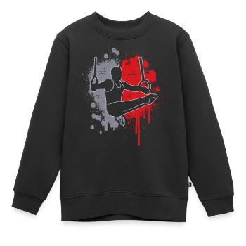Gymnastics Gymnastics Ring Gymnastics Splashes of Color Gymnastics - Kids Premium Organic Sweatshirt - black - Front - AI Model Kid Female (0cm)