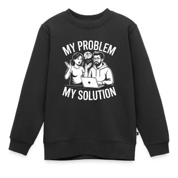 Développeur d’applications mobiles : mon problème : mon pictogramme papa - Sweat Premium enfant bio - noir - Devant - AI Model Kid Female (0cm)