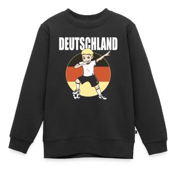 Deutschland Fussball Fan Shirt 2026 Fußball Trikot - Kinder Premium Organic Sweatshirt - Schwarz - Vorne - AI Model Kid Female (0cm)