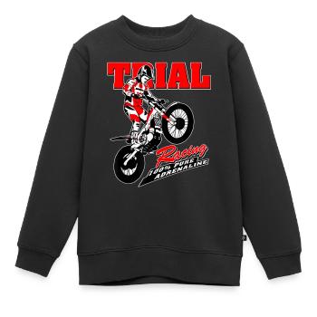 Trial Racing Moto Adrenaline - Sweat Premium enfant bio - noir - Devant - AI Model Kid Female (0cm)