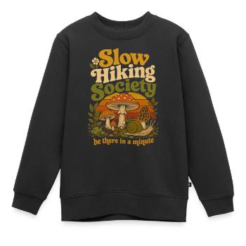 Langsamer Wanderclub Langsames Wandern | Retro-Humor - Kinder Premium Organic Sweatshirt - Schwarz - Vorne - AI Model Kid Female (0cm)