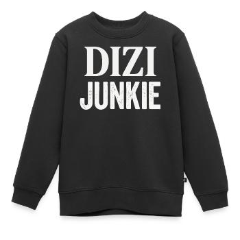 Dizi Junkie - Sweat Premium enfant bio - noir - Devant - AI Model Kid Female (0cm)