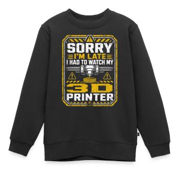 3D Printing | Geek Maker Humor - Kids Premium Organic Sweatshirt - black - Front - AI Model Kid Female (0cm)