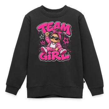 Team Girl Revelation Gender Girl Baby Geschenk - Kinder Premium Organic Sweatshirt - Schwarz - Vorne - AI Model Kid Female (0cm)