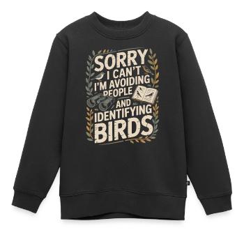 Vogelnerd: Ausweichen & Vögel erkennen - Kinder Premium Organic Sweatshirt - Schwarz - Vorne - AI Model Kid Female (0cm)