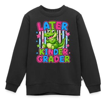 Auf Wiedersehen Kindergarten Hallo CP | Krokodil - Kinder Premium Organic Sweatshirt - Schwarz - Vorne - AI Model Kid Female (0cm)