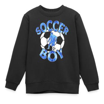 FUßBALLER SOCCER BOY FUßBALL - Kinder Premium Organic Sweatshirt - Schwarz - Vorne - AI Model Kid Female (0cm)