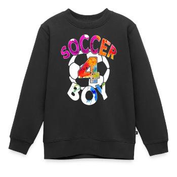 4 JAHRE FUßBALLER NUMMER 4 FUßBALL 4. GEBURTSTAG - Kinder Premium Organic Sweatshirt - Schwarz - Vorne - AI Model Kid Female (0cm)