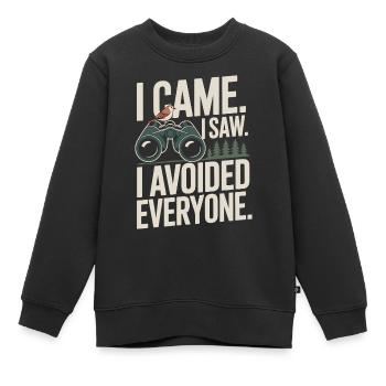 Ich kam, sah, ich mied alle - Kinder Premium Organic Sweatshirt - Schwarz - Vorne - AI Model Kid Female (0cm)