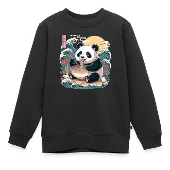 Kawaii Panda Ramen-Liebhaber süße Anime-Wellen - Kinder Premium Organic Sweatshirt - Schwarz - Vorne - AI Model Kid Female (0cm)