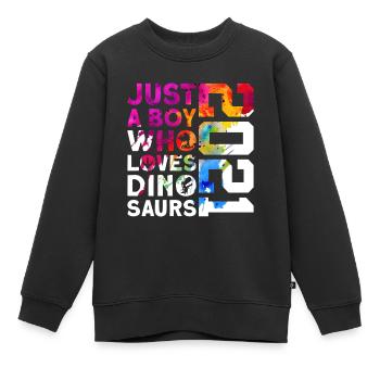 DINO 2021 DINOSAURIER 5. GEBURTSTAG - Kinder Premium Organic Sweatshirt - Schwarz - Vorne - AI Model Kid Female (0cm)